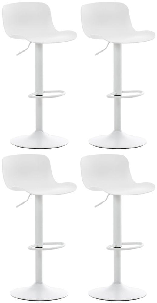BHM Germany Barové stoličky Almada (SADA 4 ks), plastové, biele